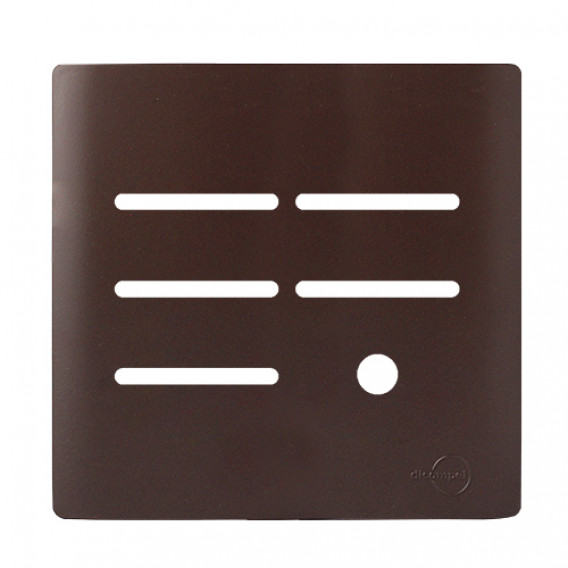 Placa p/ 5 Interruptores + Furo 4x4 - Novara Marrom Fosco